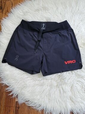 On Running Men’s Black Athletic Shorts with Red VRC Logo